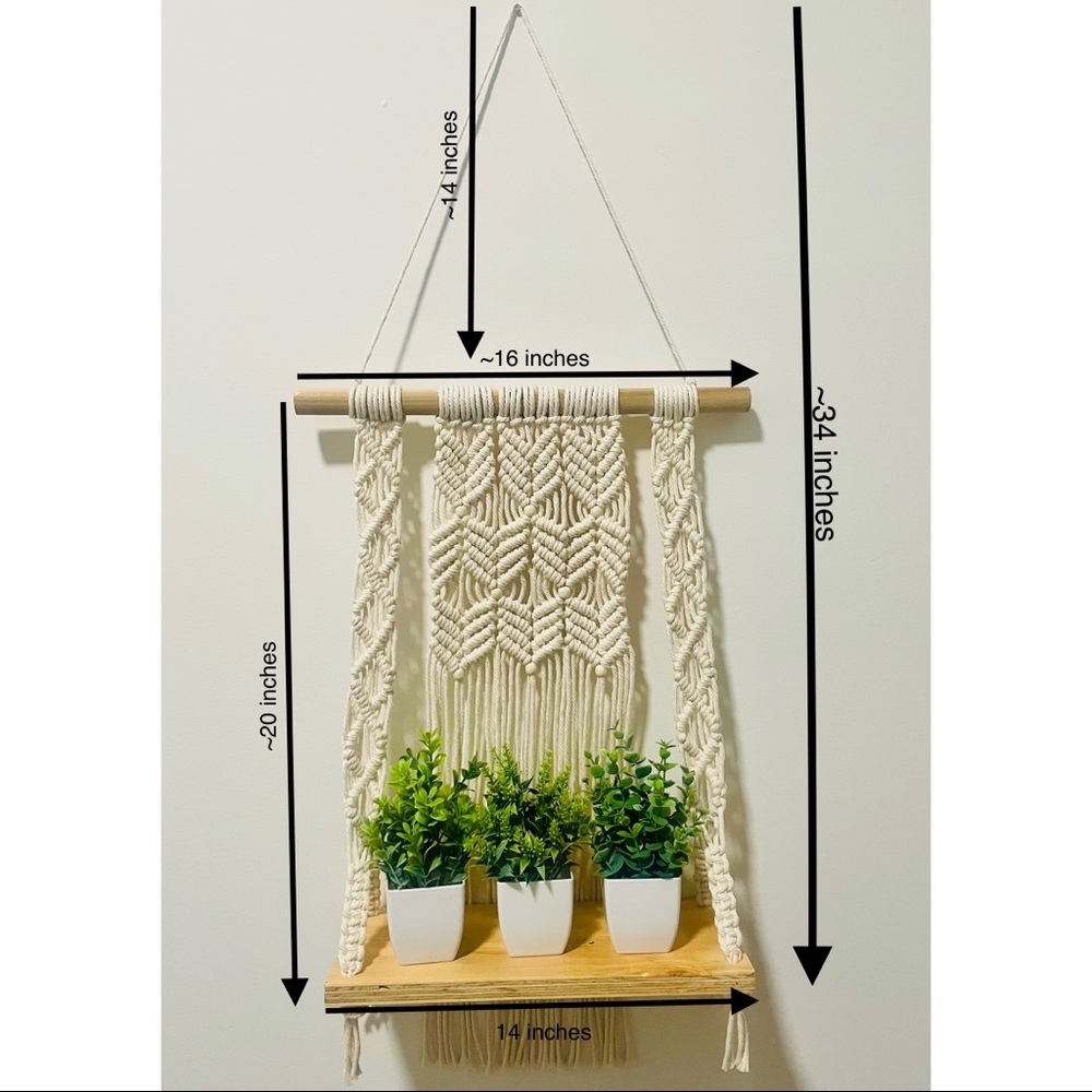 Handmade Hanging Macrame Shelf - Picture 3 of 6